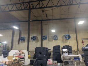 60,000 CFM directed to the floor